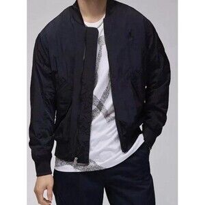 Nike Mens  Air Jordan Renegade Bomber Jacket Black Cotton Blend Sz L